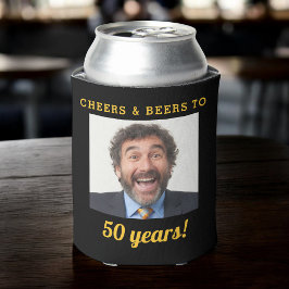 Enfriador De Latas Saludos y cervezas 50 años cumpleaños foto Keepsak