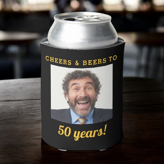Enfriador De Latas Saludos y cervezas 50 años cumpleaños foto Keepsak (Subido por el creador)