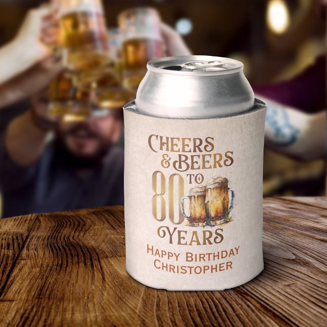 Enfriador De Latas Saludos y cervezas 80 cumpleaños (Subido por el creador)