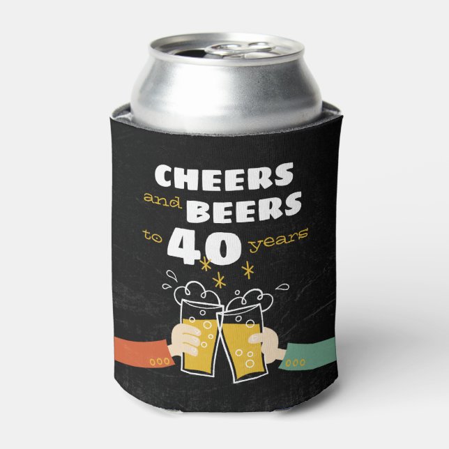 Enfriador De Latas Saludos Y Cervezas A 40 Años Retro Cumpleaños (Lata Anverso)