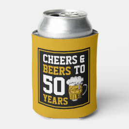 Enfriador De Latas Saludos y cervezas a 50 años 50 cumpleaños