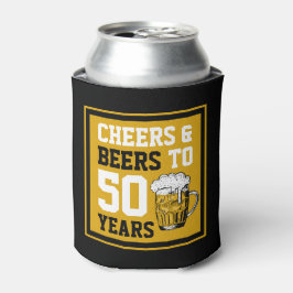 Enfriador De Latas Saludos y cervezas a 50 años 50 cumpleaños
