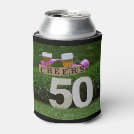 Enfriador De Latas Saludos y cervezas a 50 años de cumpleaños