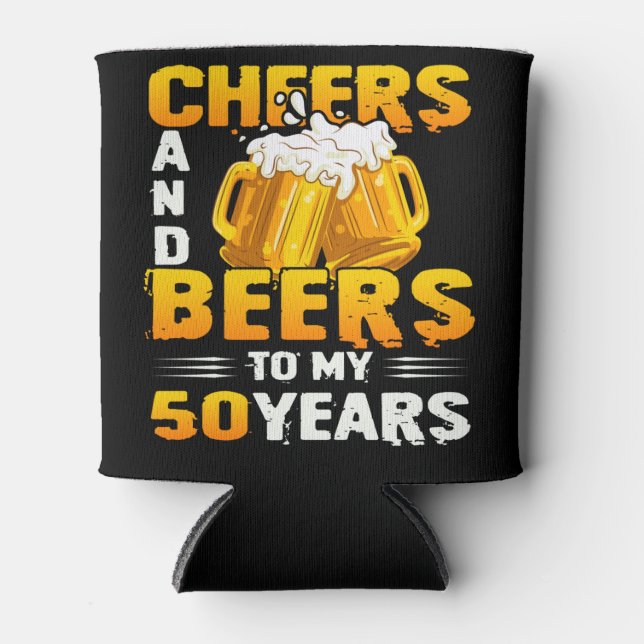 Enfriador De Latas Saludos Y Cervezas A Mi Regalo De 50 Años (Anverso)