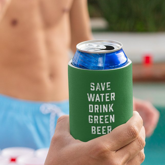 Enfriador De Latas Salvar Bebida de Agua Cerveza Verde | Día de San P (Subido por el creador)