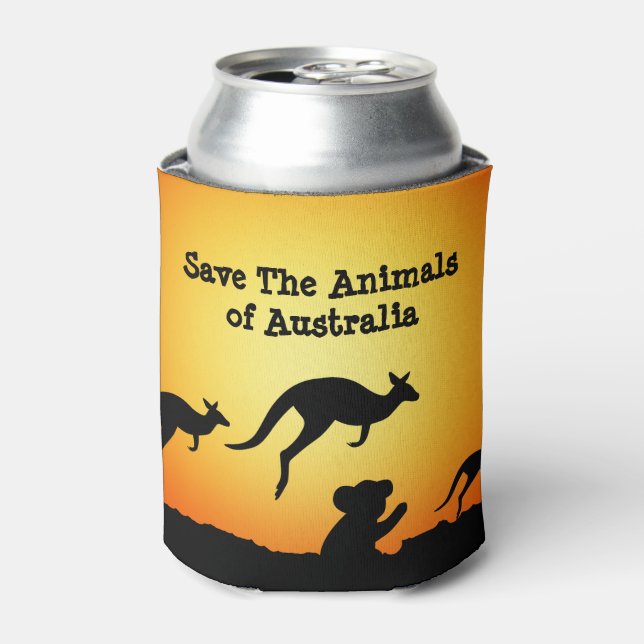 Enfriador De Latas Salvemos a los animales de Australia (Lata Anverso)