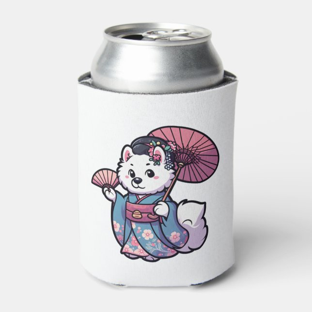 Enfriador De Latas Samoyed Dog Kimono (Lata Anverso)