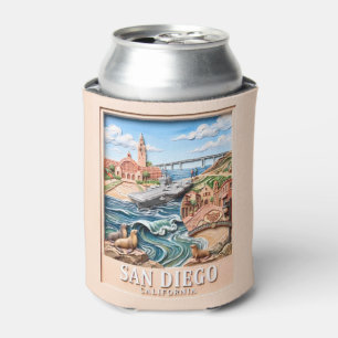 Enfriador De Latas San Diego California Viajes Monumentos 3D Texturiz