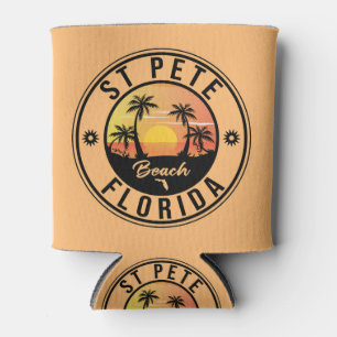 Enfriador De Latas San Pete Beach Florida Souvenir Vintage Palm Tree