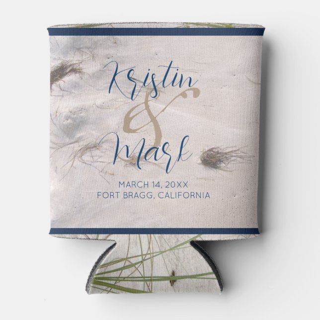 Enfriador De Latas Sandy Beach Wedding 2 Refrigerador de bebidas (Anverso)