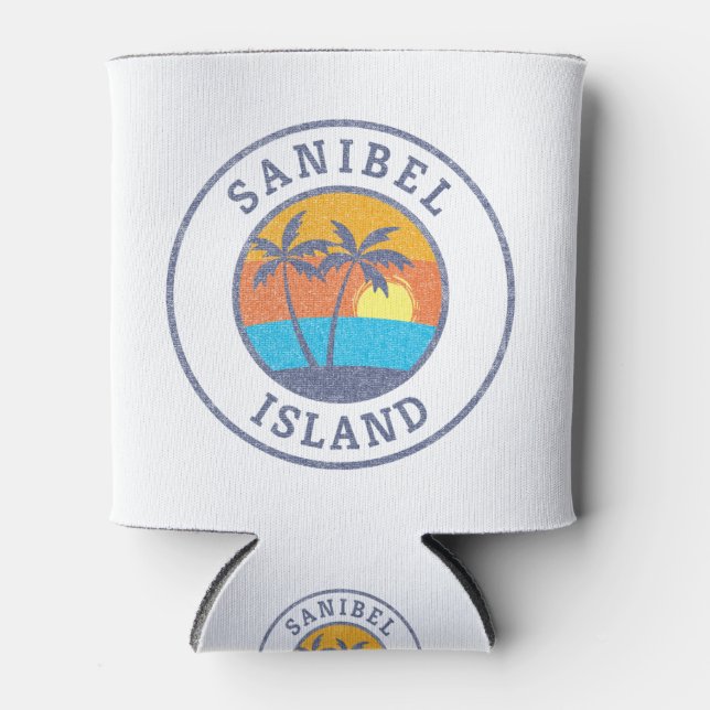 Enfriador De Latas Sanibel Island, Florida Faded Classic Style (Anverso)