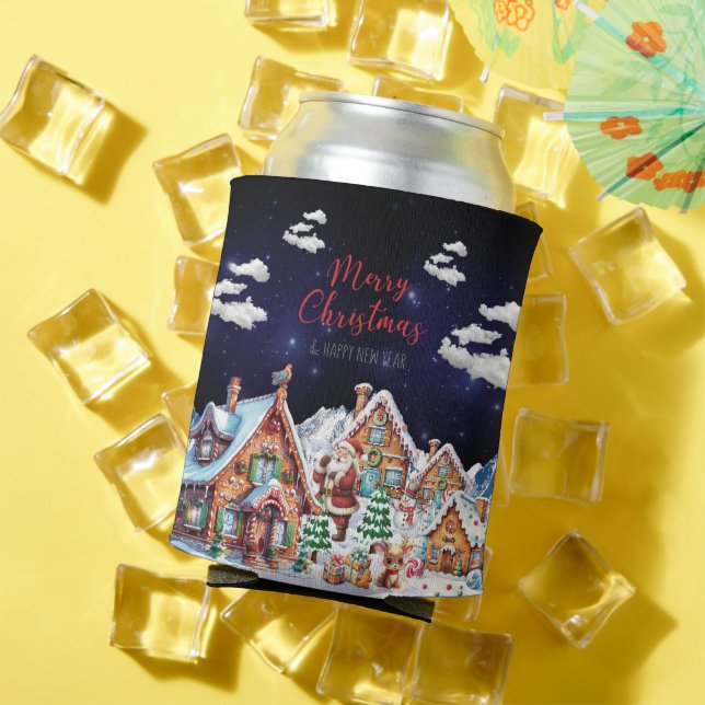 Enfriador De Latas Santa Claus, feriado de Navidades festivos de Snow (Verano in situ)