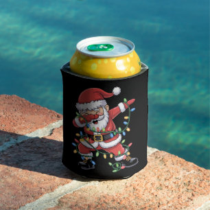 Enfriador De Latas Santa Claus haciendo dab Luces divertidas de Navid