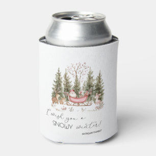 Enfriador De Latas Santa Claus,Trineo,Regalos Bosque Navidad
