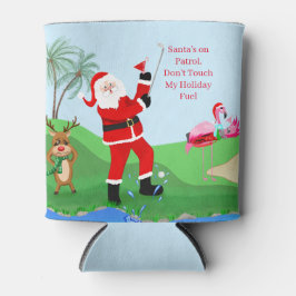 Enfriador De Latas Santa en el campo de golf con cóctel divertido de 