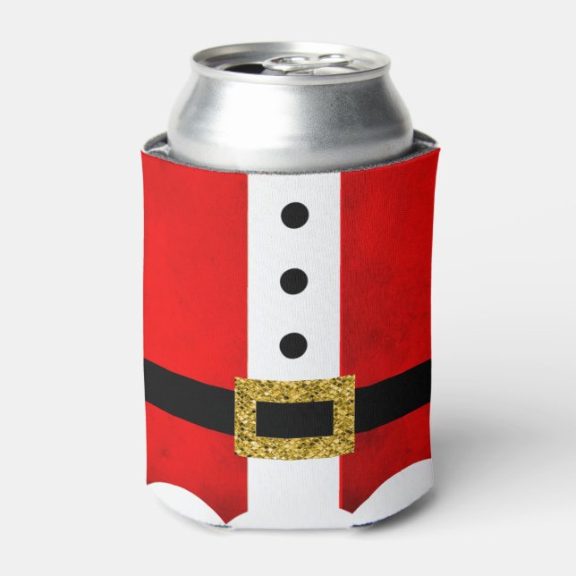 Enfriador De Latas Santa Festividad Navidades Vacaciones Nombre perso (Lata Anverso)