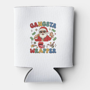 Enfriador De Latas Santa Gangsta Envoltorio Navidad Micrófono Dinero