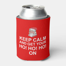 Enfriador De Latas Santa Keep Calm Ho Ho Ho Ho Refrigerador de bebida