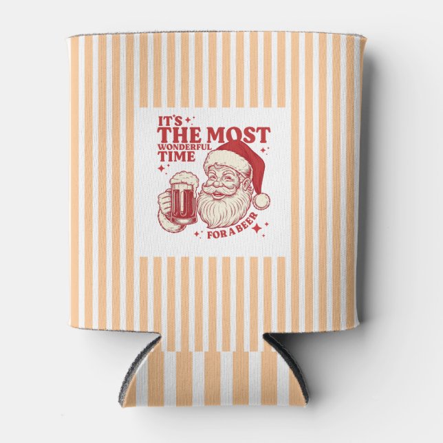 Enfriador De Latas Santa retro rayado más maravilloso momento para un (Anverso)