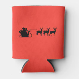 Enfriador De Latas Santa sleigh reindeer