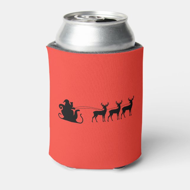 Enfriador De Latas Santa sleigh reindeer (Reverso de la lata)