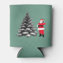 Enfriador De Latas Santa standing near pine tree