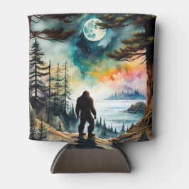 Enfriador De Latas Sasquatch de pie bajo la luz de la luna