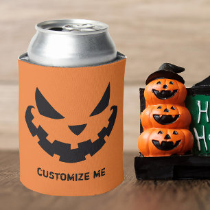 Enfriador De Latas Scary Jack O Lantern Personalizado Naranja Hallowe