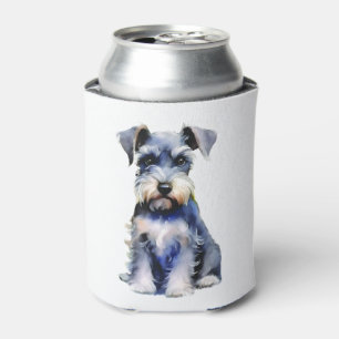 Enfriador De Latas Schnauzer en miniatura de acuarela