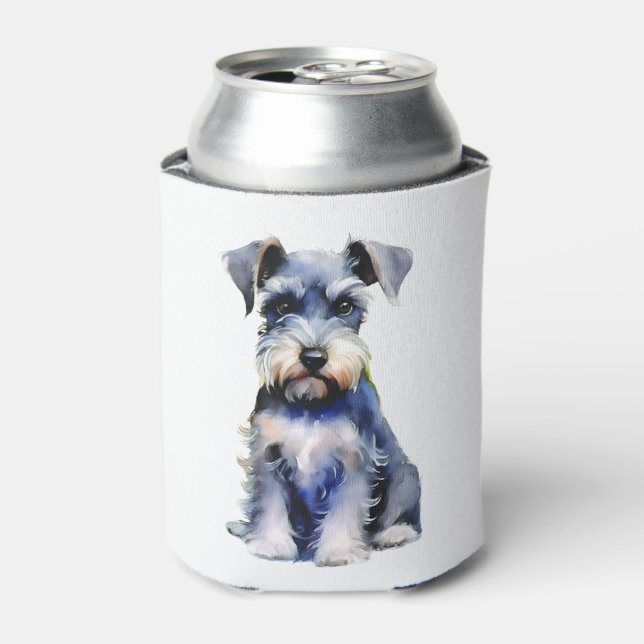 Enfriador De Latas Schnauzer en miniatura de acuarela (Lata Anverso)