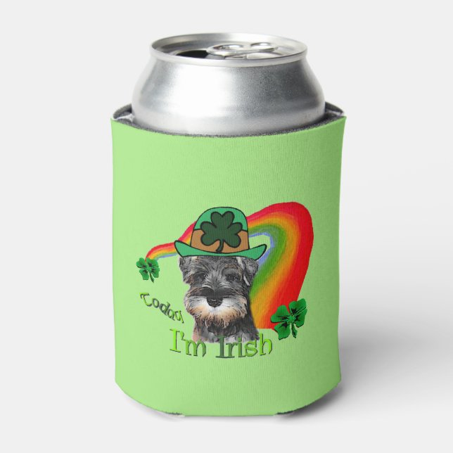 Enfriador De Latas Schnauzer St Patricks en miniatura (Lata Anverso)