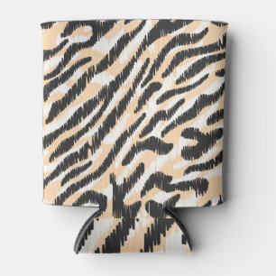 Enfriador De Latas Scribble Zebra Leopard: Piel Vintage