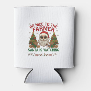 Enfriador De Latas Sé Amable Granjero Santa Navidad Animales de Granj
