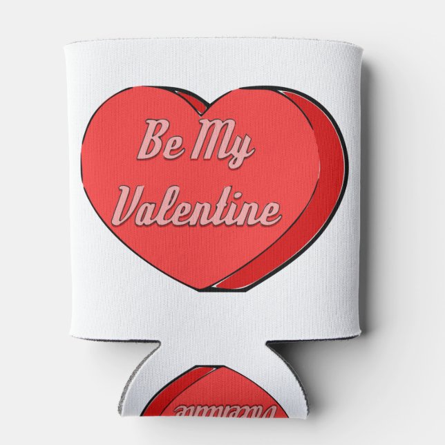 Enfriador De Latas Sé mi dibujo de caramelo de San Valentín (Reverso)