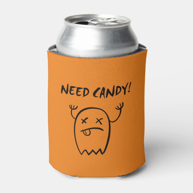 Enfriador De Latas Se necesita Candy Halloween Ghost Monotone (Lata Anverso)