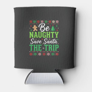 Enfriador De Latas Sé travieso salva a Santa divertido Navidad SVG