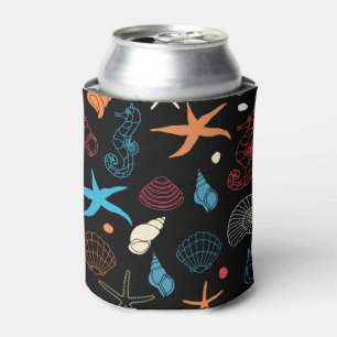 Enfriador De Latas Seahorse Starfish Seashells Ocean Life