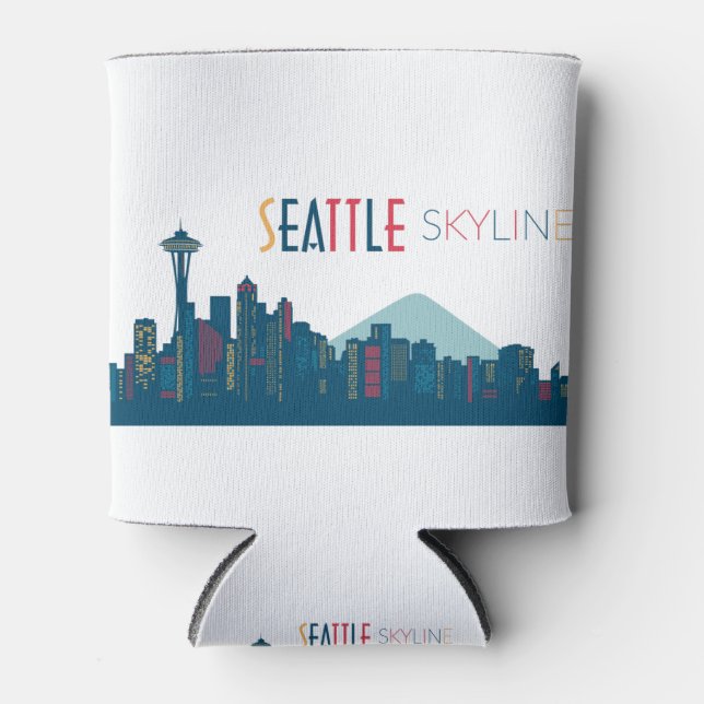 Enfriador De Latas Seattle Skyline Blue (Anverso)