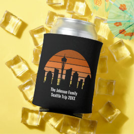 Enfriador De Latas Seattle Skyline Sunset Personalizado