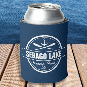 ENFRIADOR DE LATAS SEBAGO LAKE MAINE PERSONALIZA CIUDAD Y NOMBRE