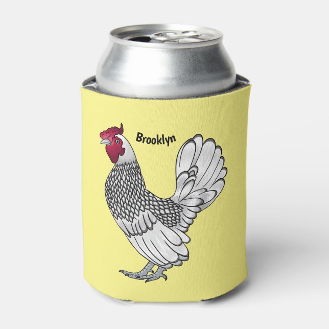 Enfriador De Latas Sebright chicken cartoon illustration  (Lata Anverso)