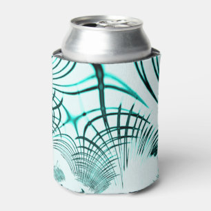 Enfriador De Latas Seguimiento curvo de cian-aqua cruzado sobre fondo