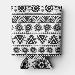 Enfriador De Latas Segundo patrón tribal étnico, sin fisuras.