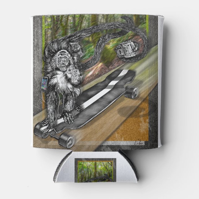 Enfriador De Latas Selfie de la piel de Simian (Anverso)