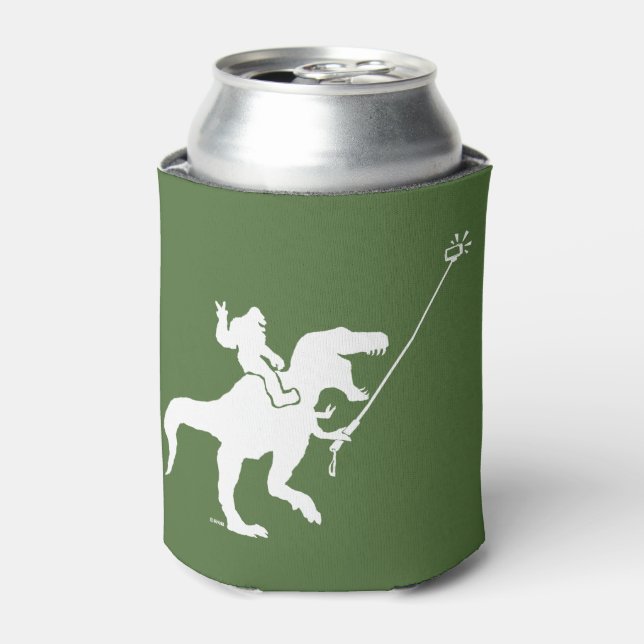 Enfriador De Latas Selfie T-rex y bigfoot (Lata Anverso)