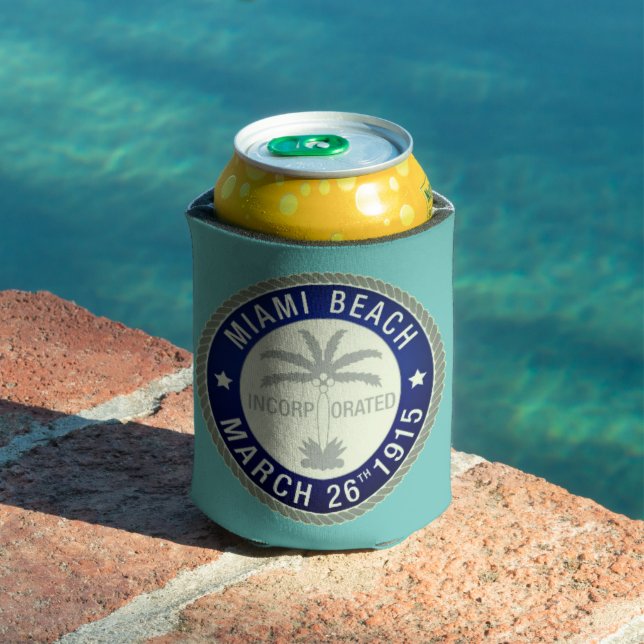 Enfriador De Latas Sello de Miami Beach, Florida (Piscina in situ)
