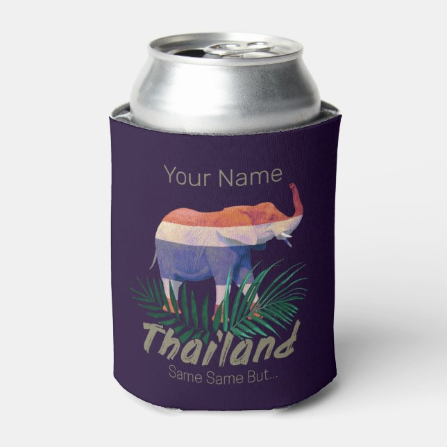 Enfriador De Latas Selva con bandera de Tailandia deja recuerdo taila (Lata Anverso)