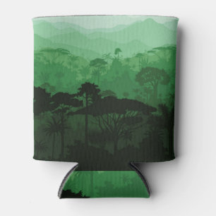 Enfriador De Latas Selva tropical: fondo vintage de la jungla.