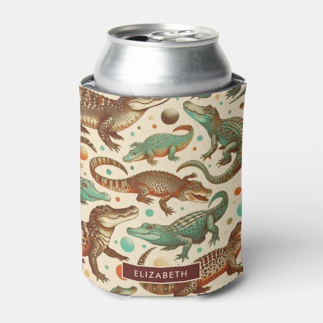 Enfriador De Latas Selvas de lagarto vintage (Lata Anverso)
