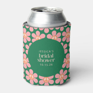 Enfriador De Latas Señal de Paz Flor Verde Rosa Regalo de Despedida d